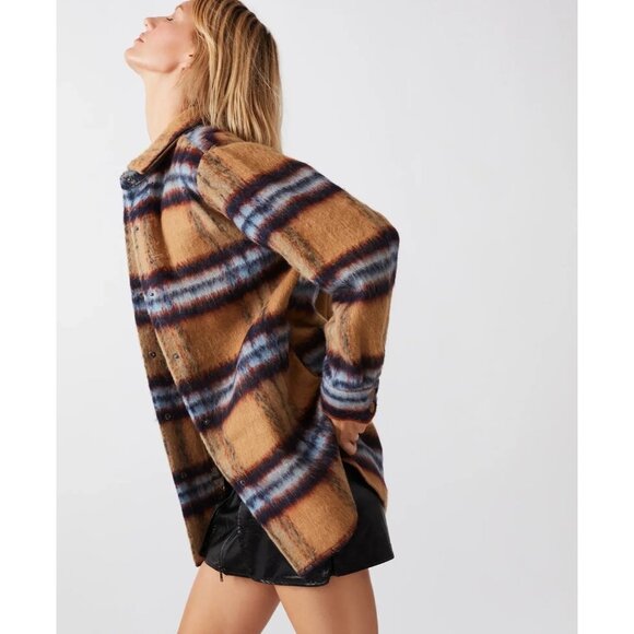 Steve Madden Womens Plaid Long Sleeve Button-Up Shacket Jacket Size S - Picture 8 of 14